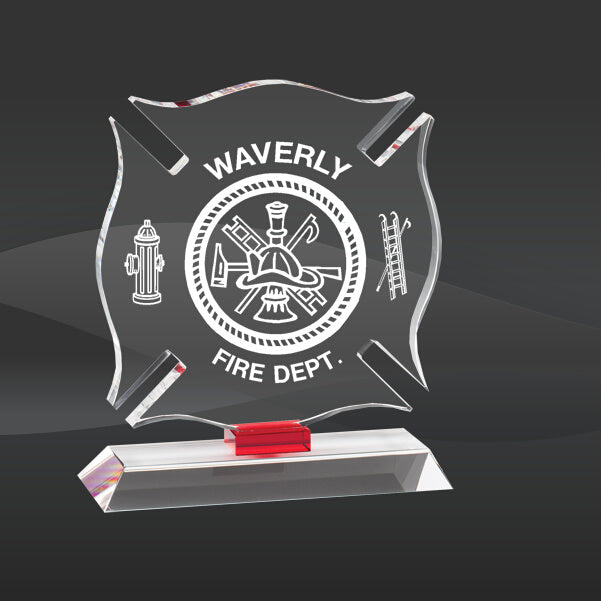 Crystal Maltese Cross Firefighter Award