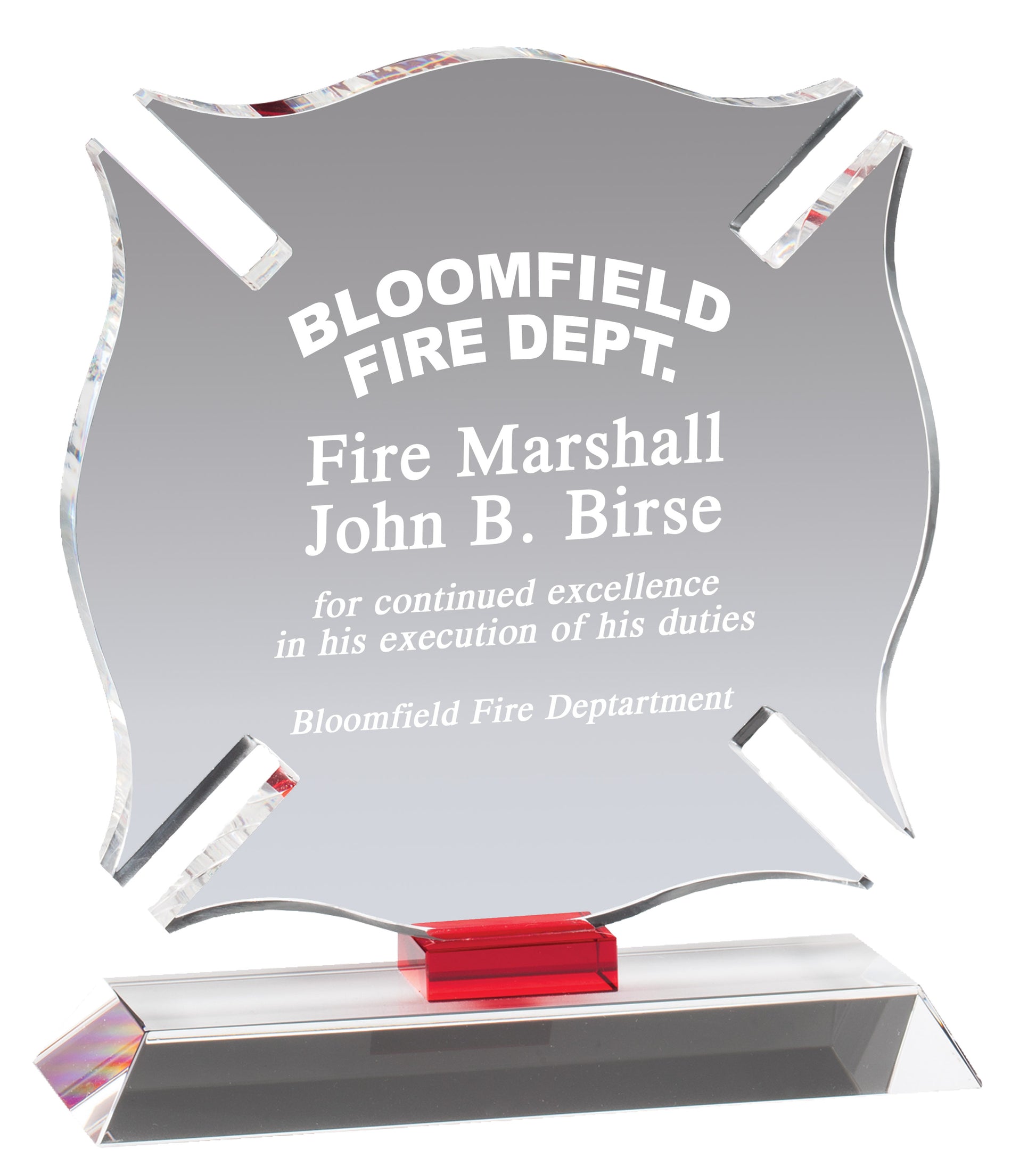 Crystal Maltese Cross Firefighter Award