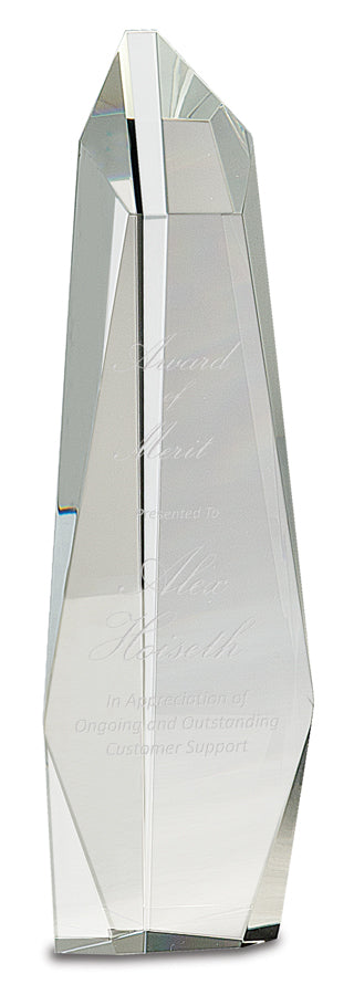 Clear Crystal Facet Tower