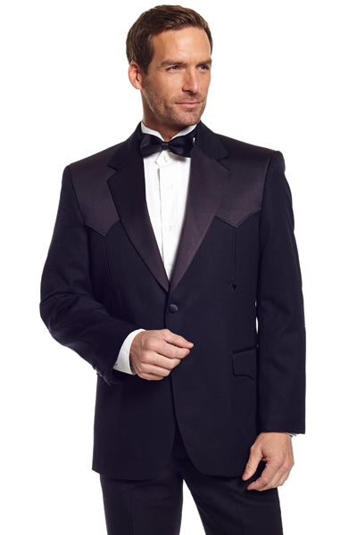 Circle S Traditional Western Tuxedo Coat in Black
