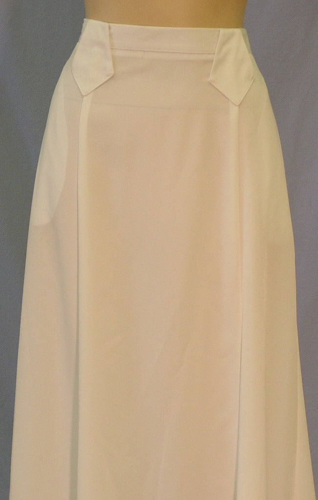 Long Flared Skirt, White