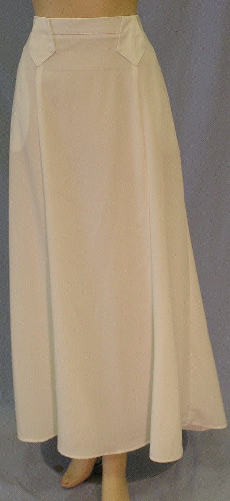 Long Flared Skirt, White