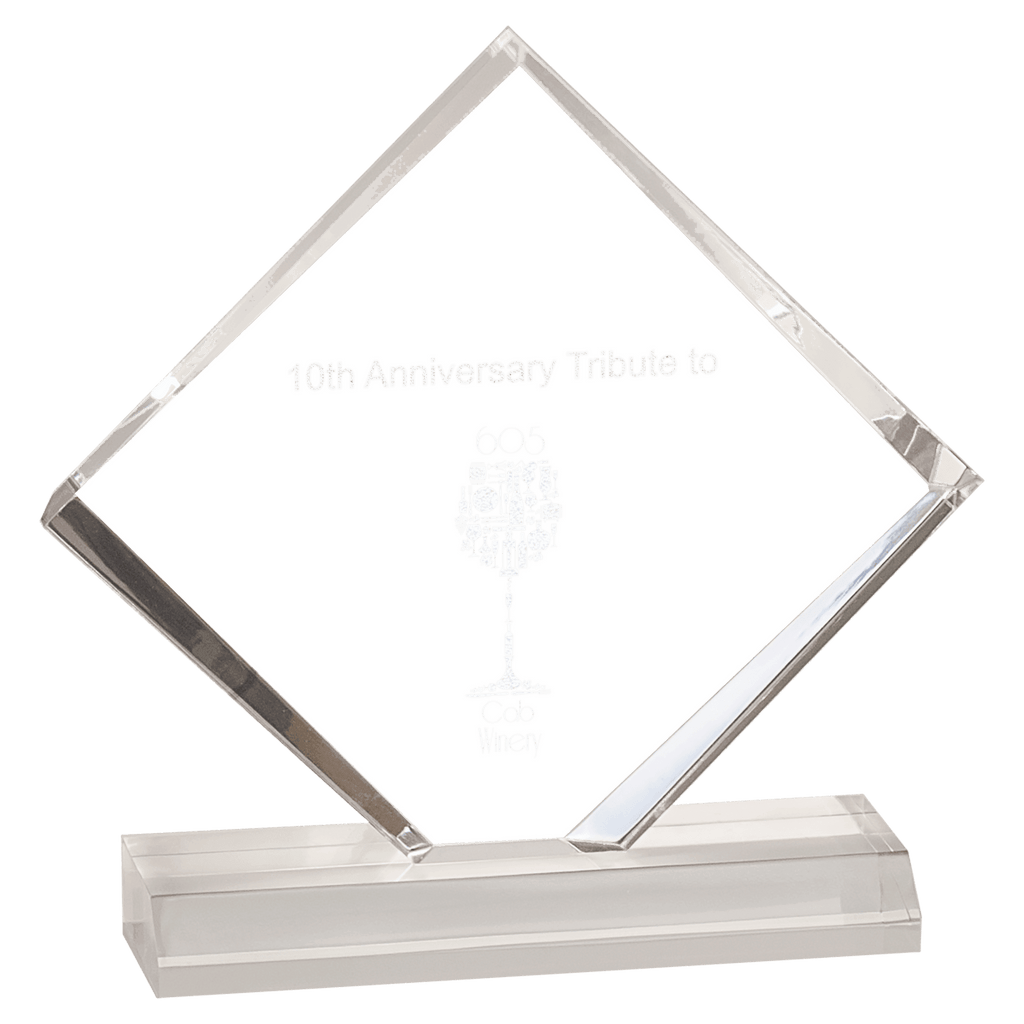 Clear 5" x 5" Diamond Jewel Beveled Acrylic Blank