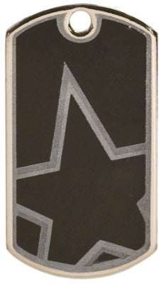 2 inch Black-Silver Star Dog Tag
