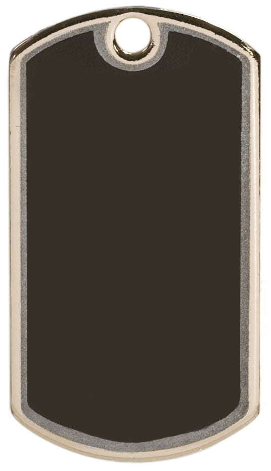 2 inch Black-Silver Blank Dog Tag