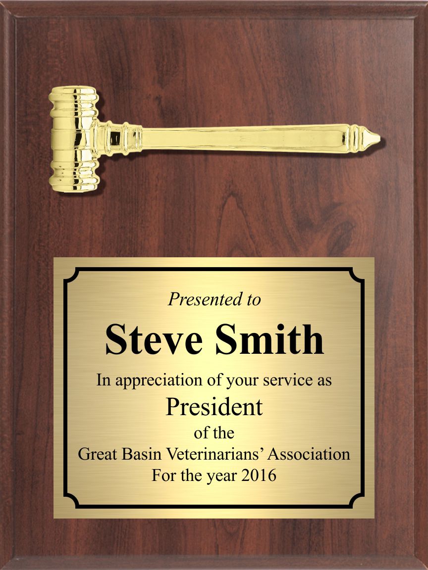 Economy Gavel Plaque, Portrait