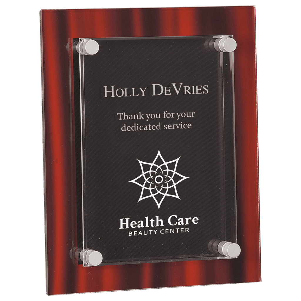 Red 8" x 10" Velvet Stand-Off Acrylic Plaque