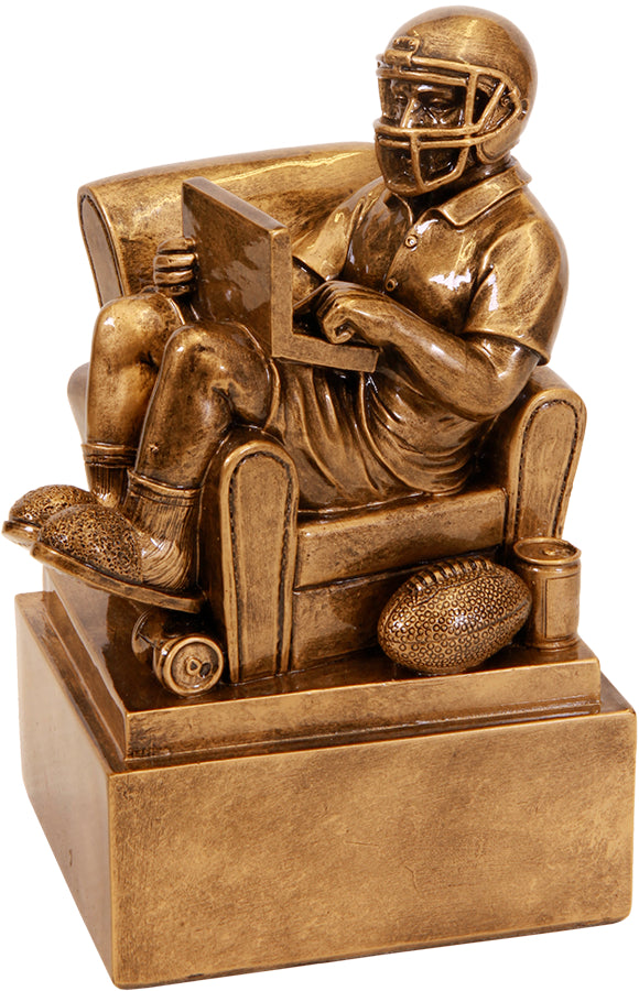 Antique Gold Fantasy Football Man in Chair, 6"