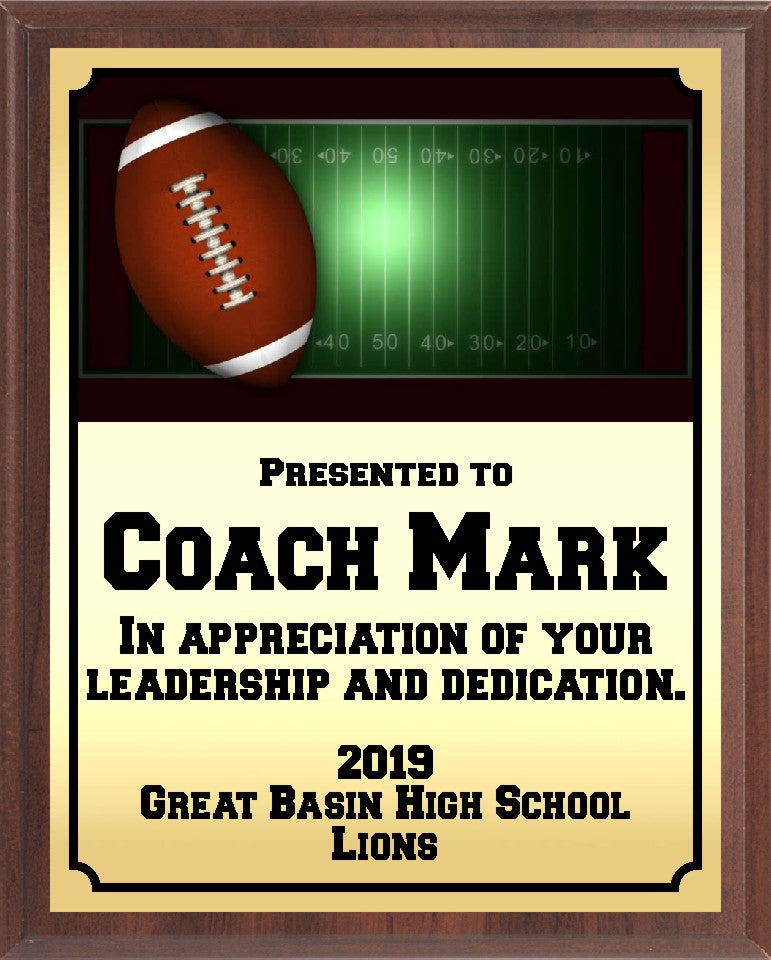 Gridlines Football Plaque