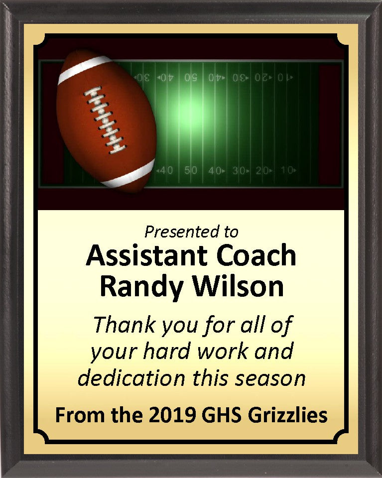 Gridlines Football Plaque