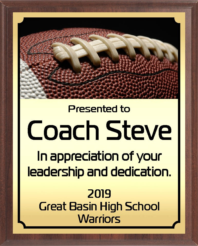 Hi-Def Laces Football Plaque