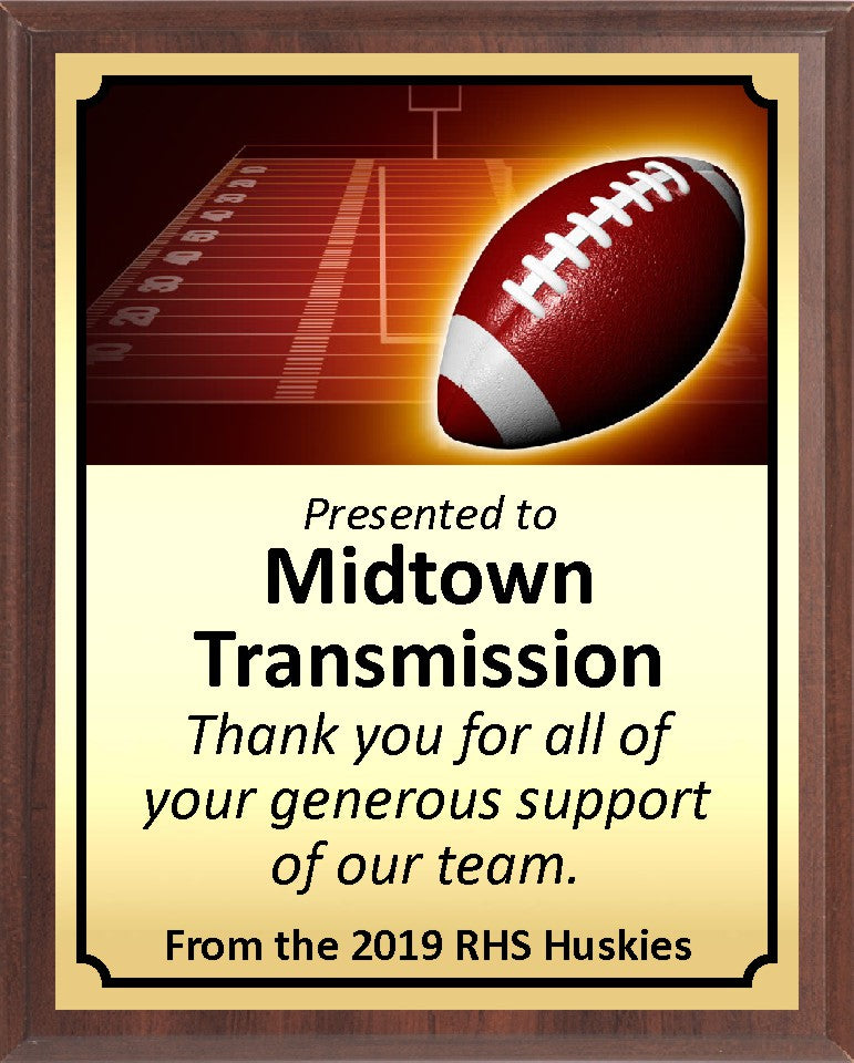 Glowing Football Plaque