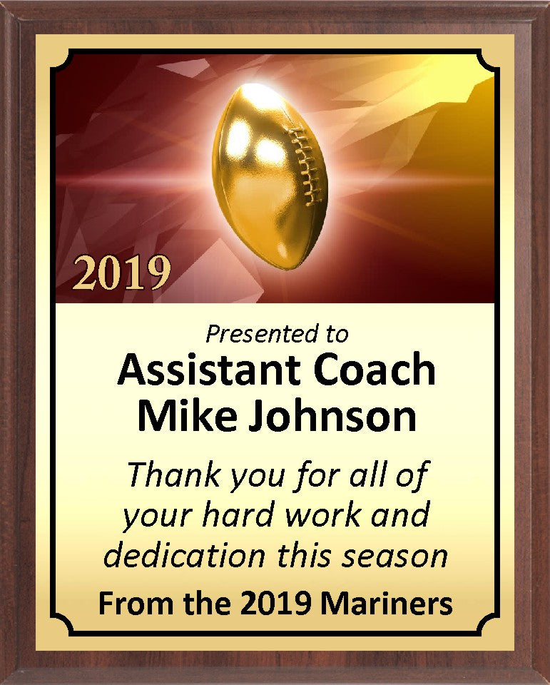 Golden Football Plaque