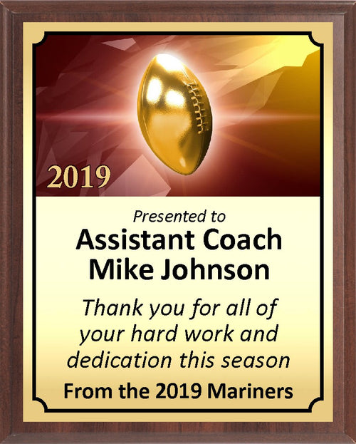 Golden Football Plaque