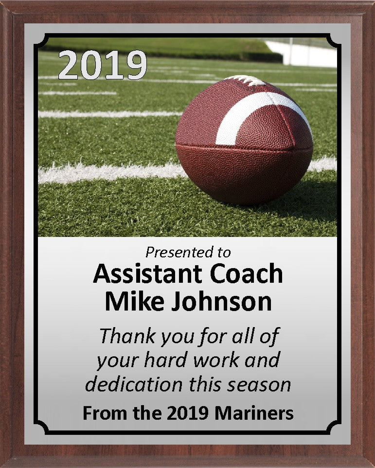 Football on Field Plaque