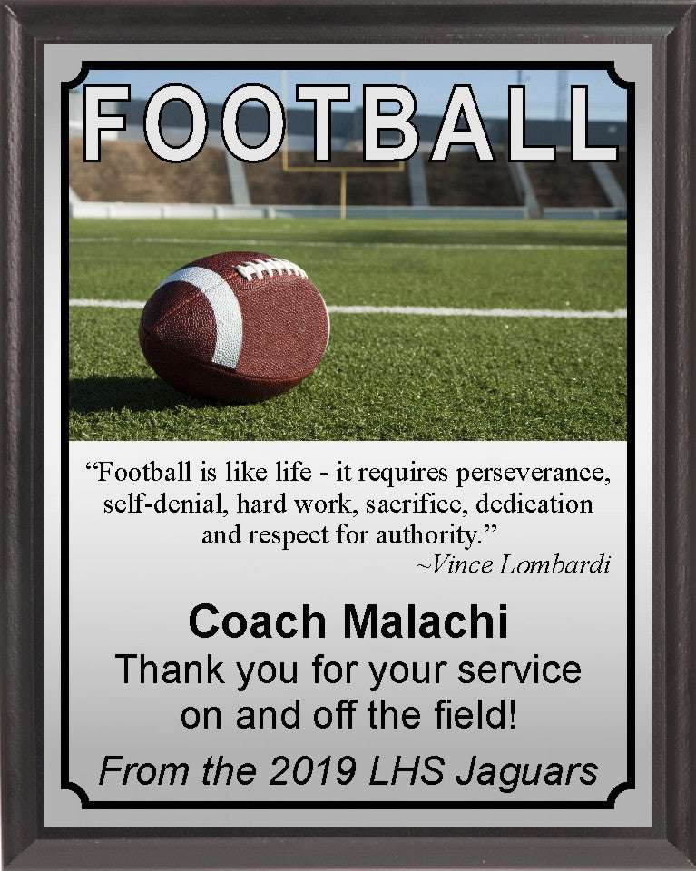 End Zone Football Plaque
