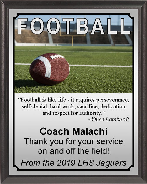End Zone Football Plaque
