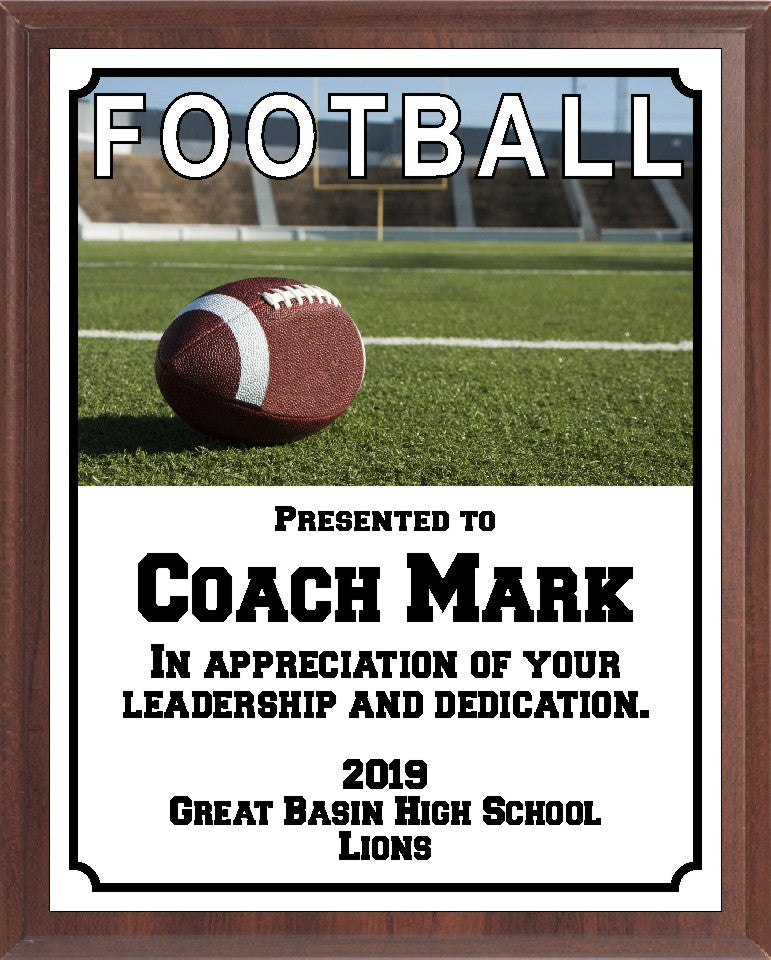 End Zone Football Plaque