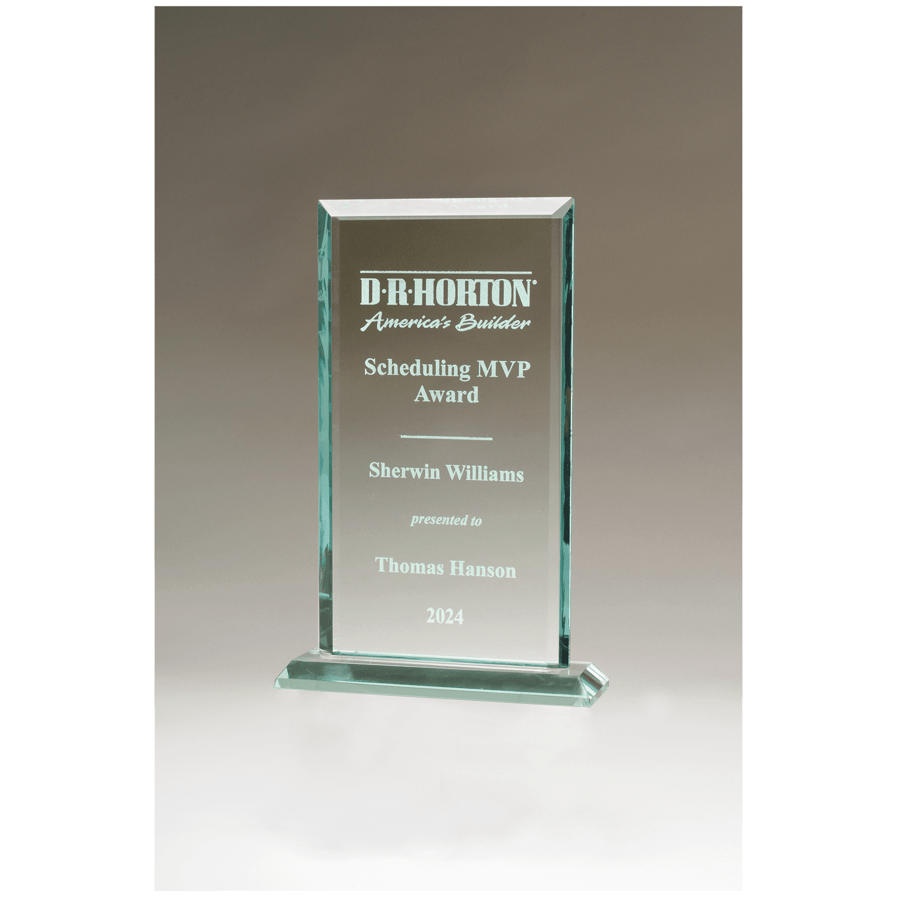 7" x 11" Apex Series Jade Glass Award