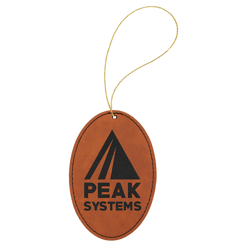 Rawhide Gold Laserable Leatherette Oval Ornament with String
