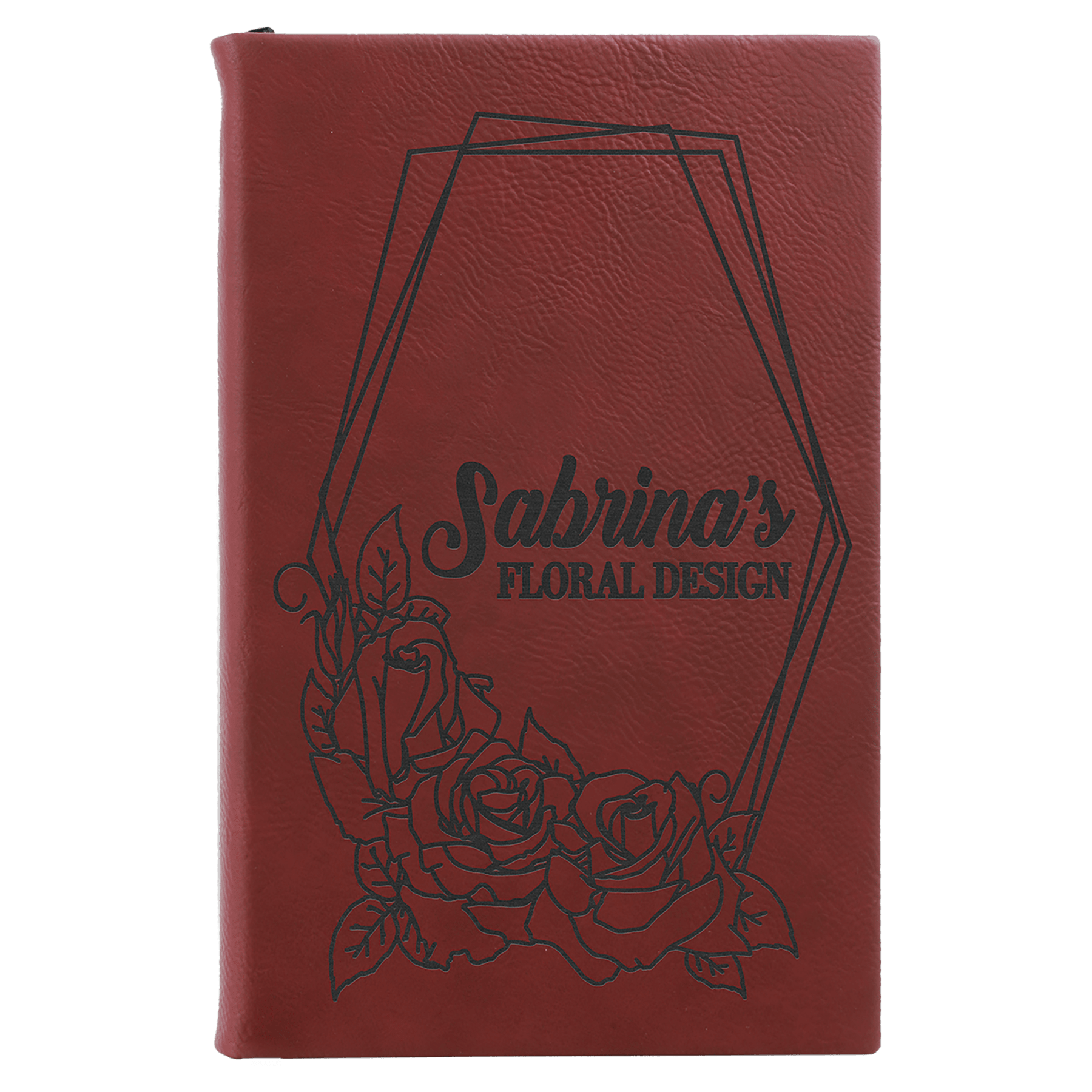 5 5 1/4" x 8 1/4" Laserable Leatherette Sketch Book with Unlined Notepad