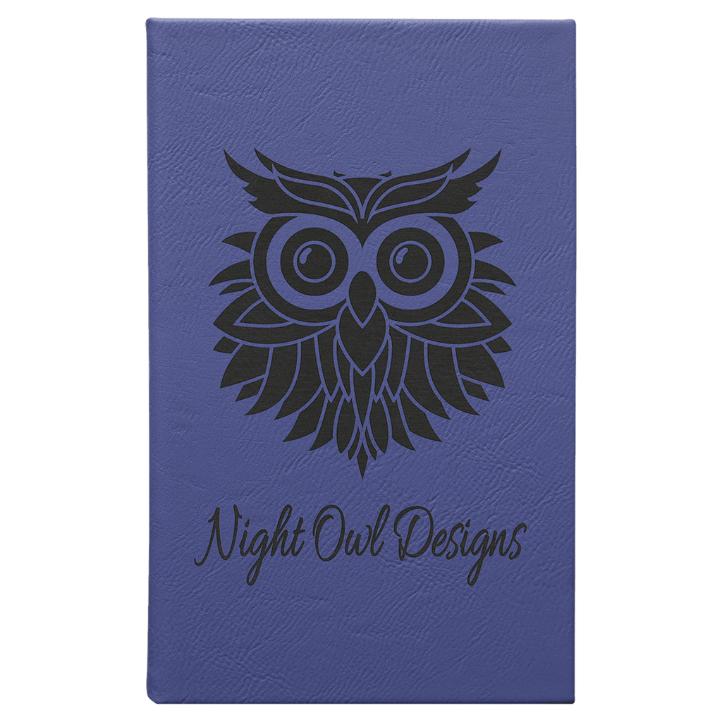 Purple 5 1/4" x 8 1/4" Laserable Leatherette Sketch Book with Unlined Notepad