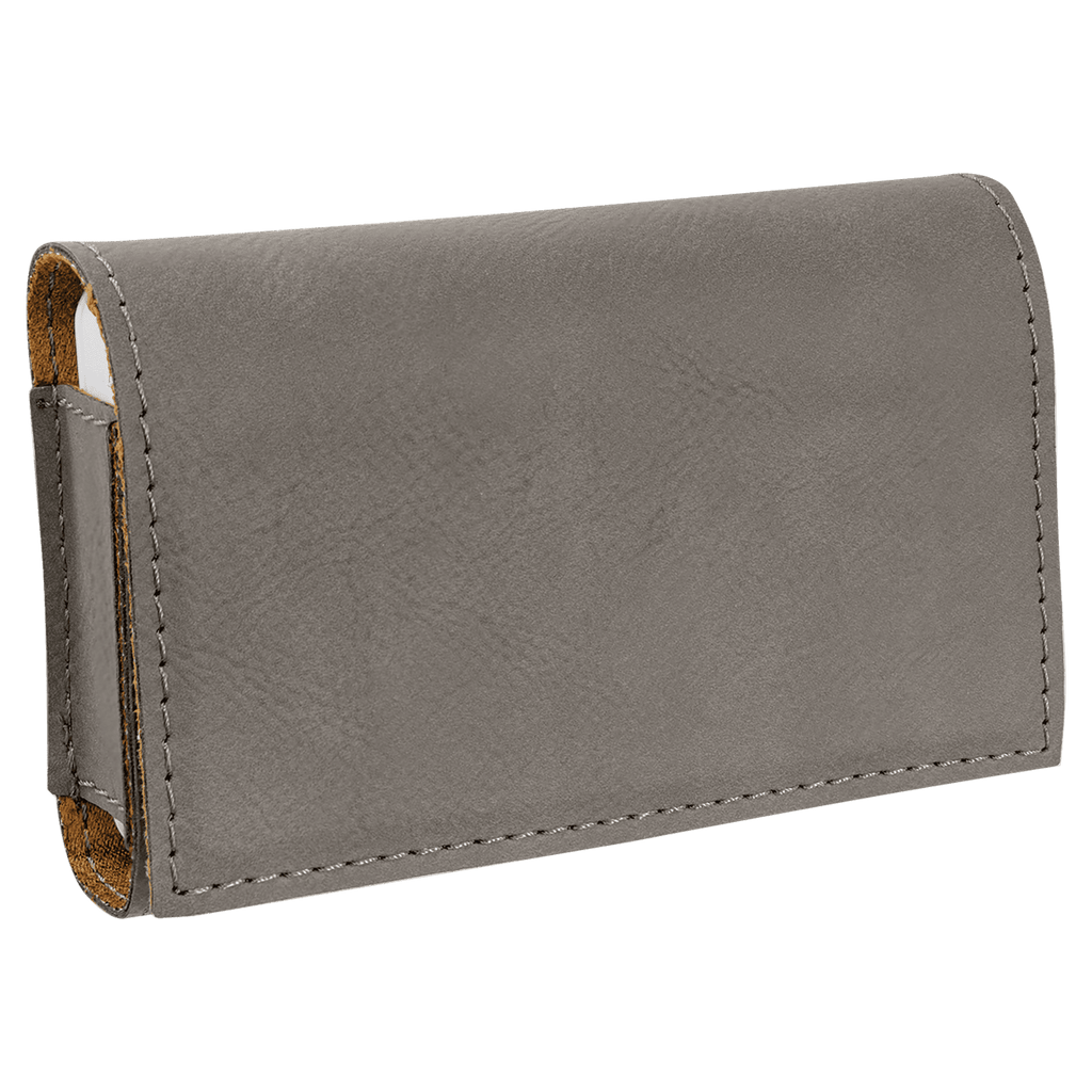 Gray 4 3/4" x 3 1/8" Laserable Leatherette Pill Box