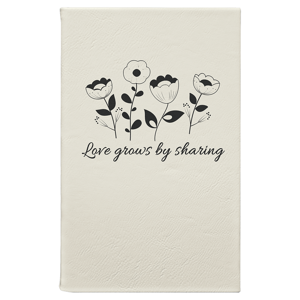 White/Black 5 1/4" x 8 1/4" Laserable Leatherette Journal with Lined Notepad