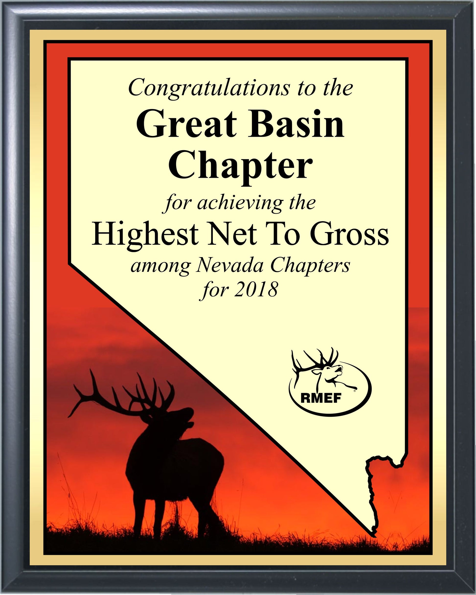 Heat Transfer Plaque, Gold Plate, Nevada Theme