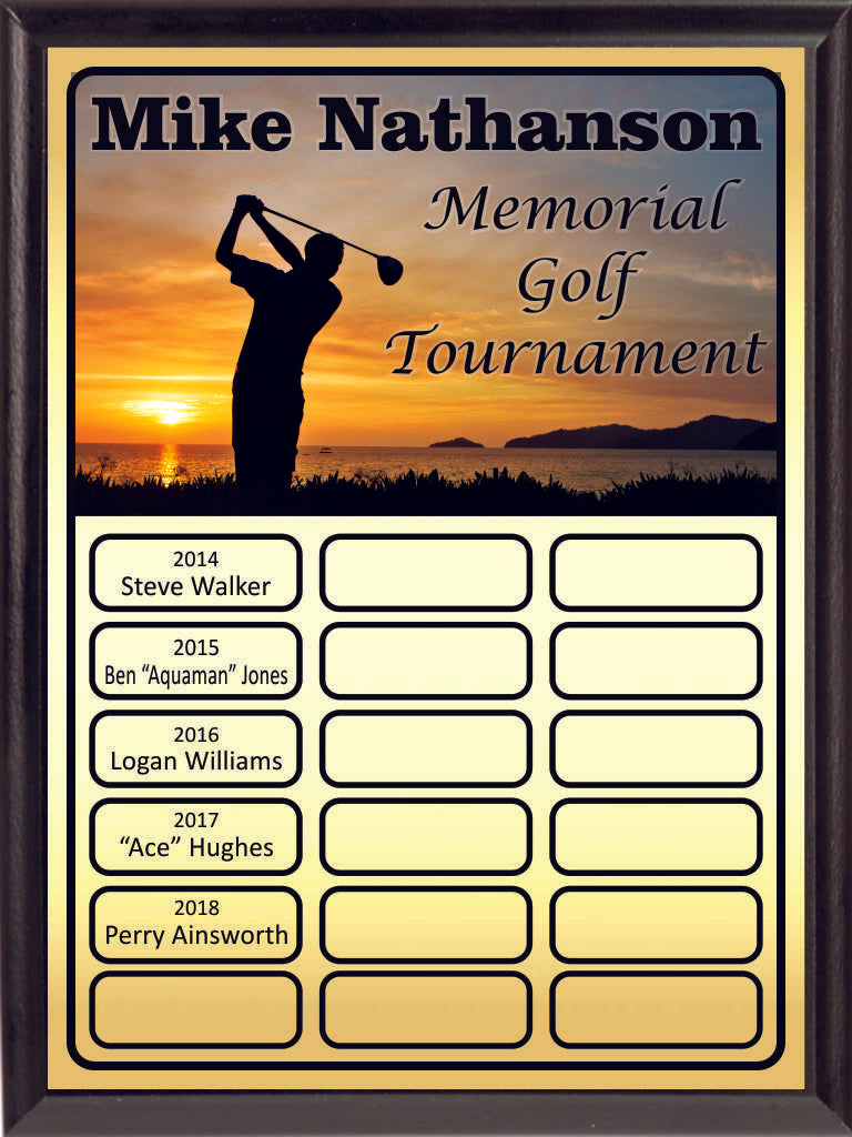 Golf Theme Full-Color Perpetual Plaque