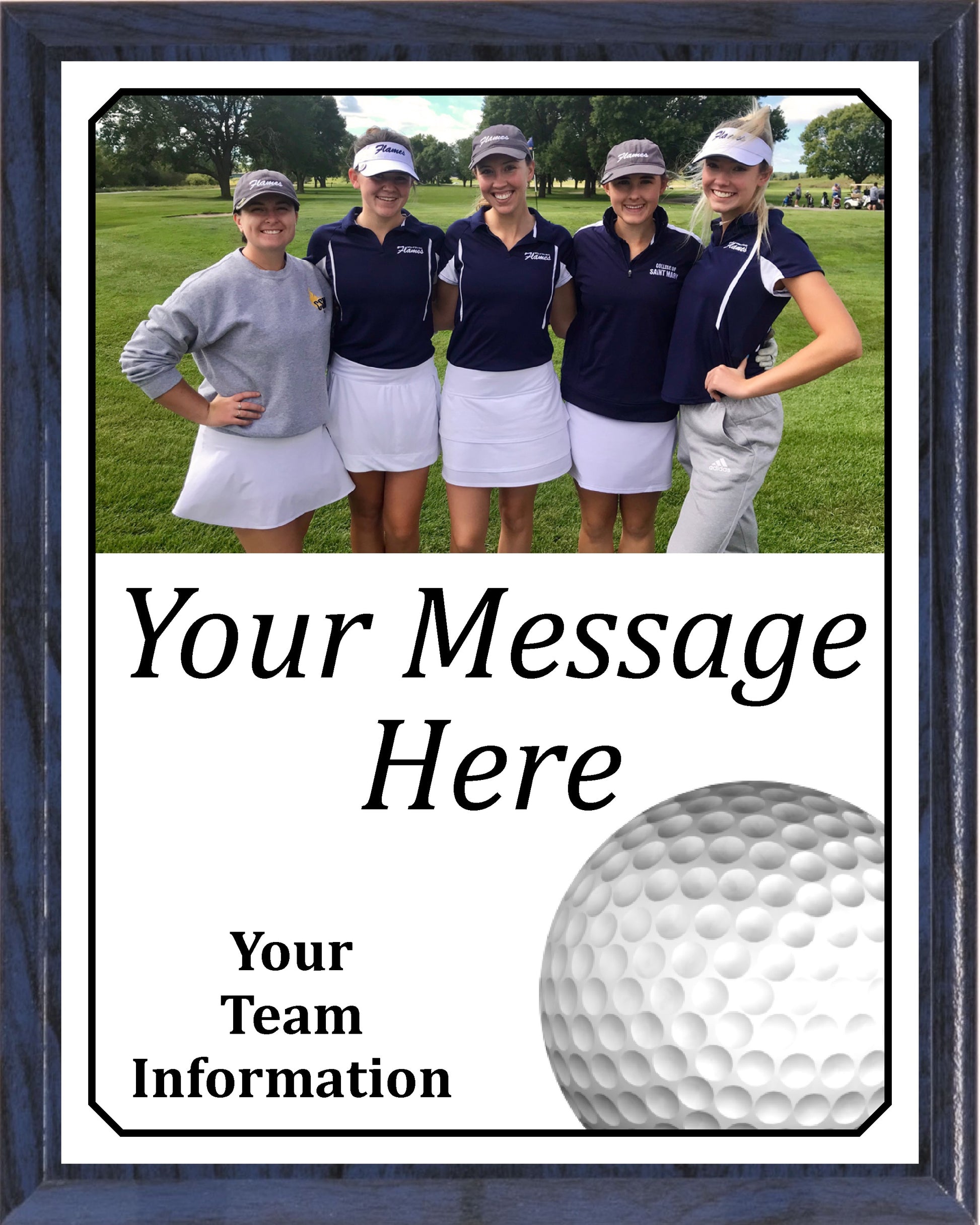 Economy Heat Transfer Team Photo Plaque, Golf