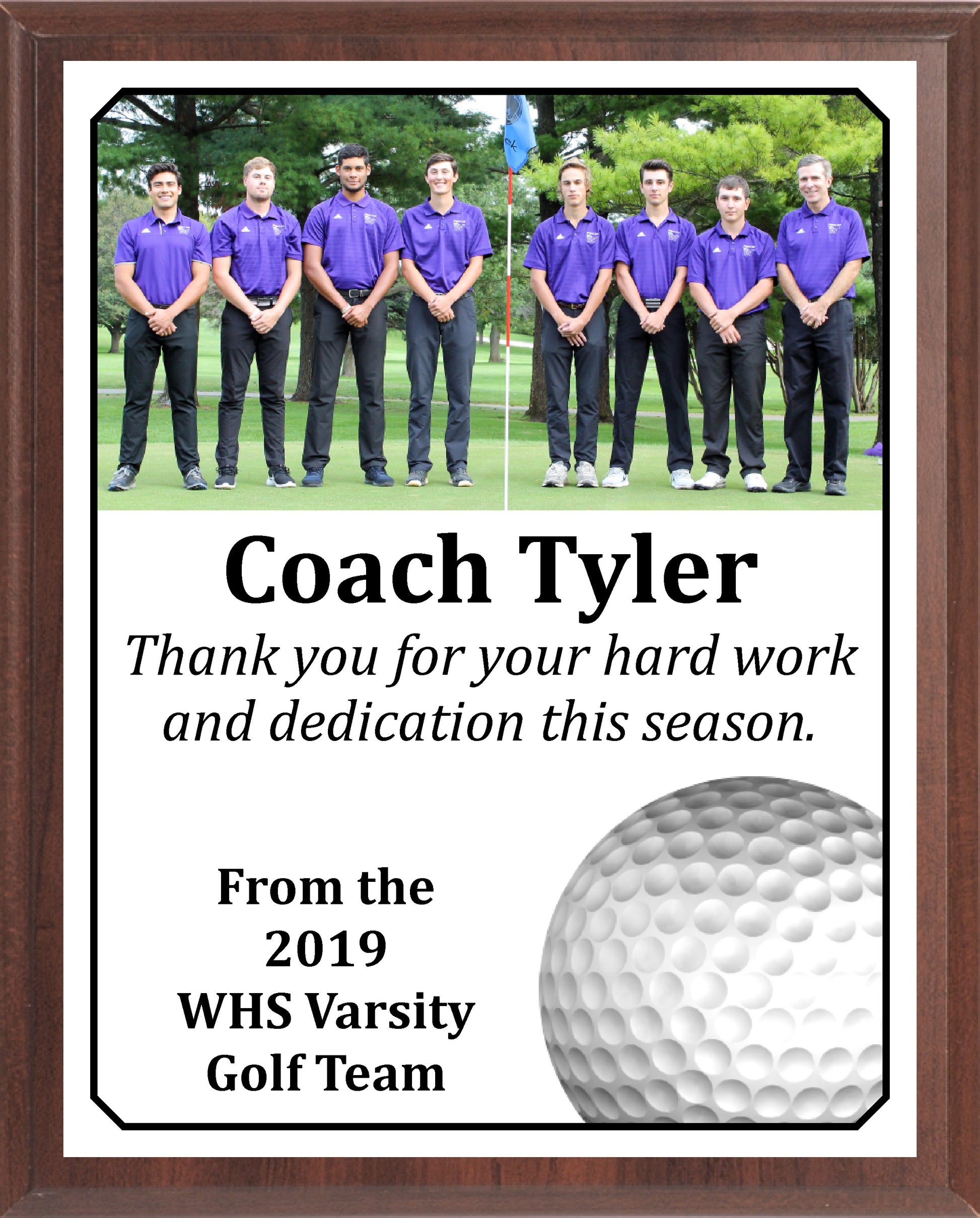 Economy Heat Transfer Team Photo Plaque, Golf