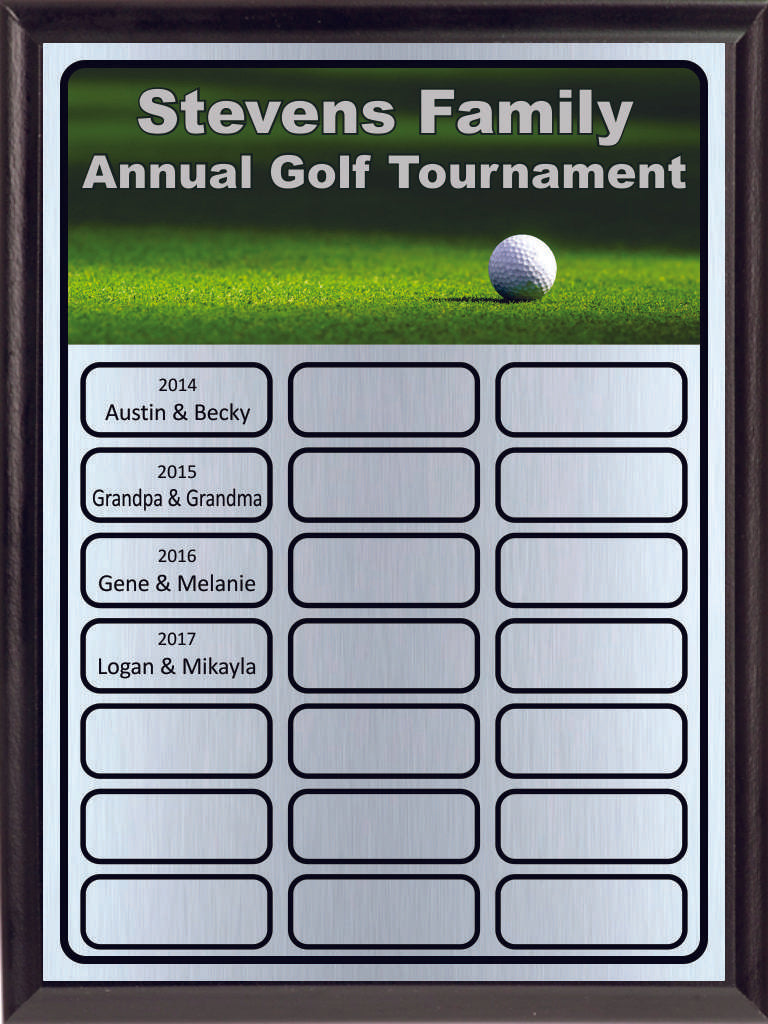 Golf Theme Full-Color Perpetual Plaque