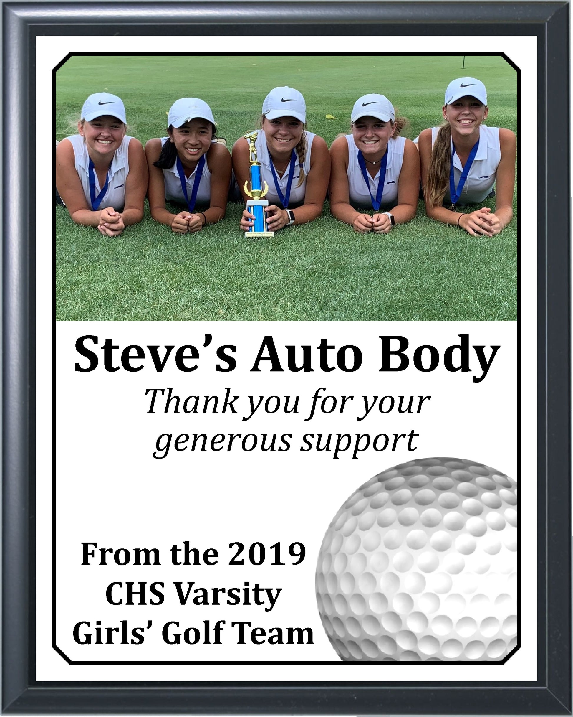 Economy Heat Transfer Team Photo Plaque, Golf