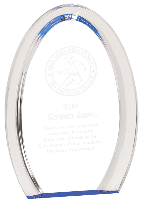 Blue Oval Halo Acrylic Award