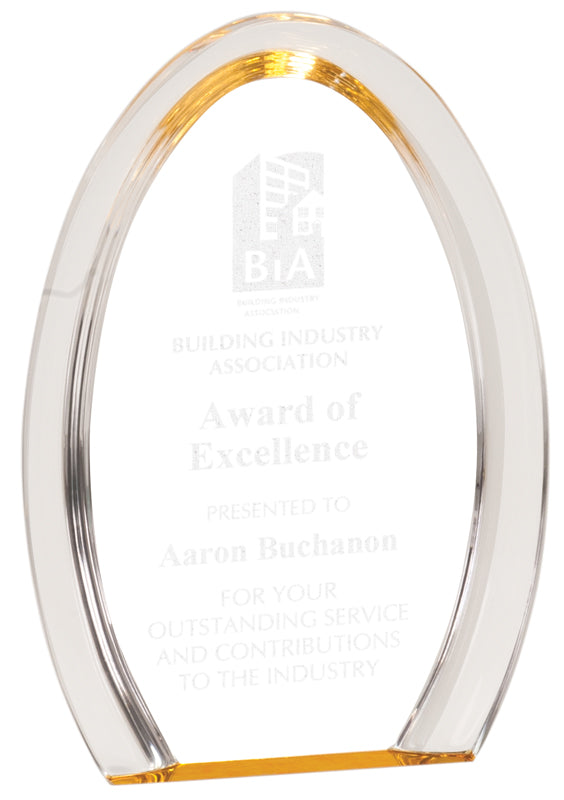Gold Oval Halo Acrylic Award
