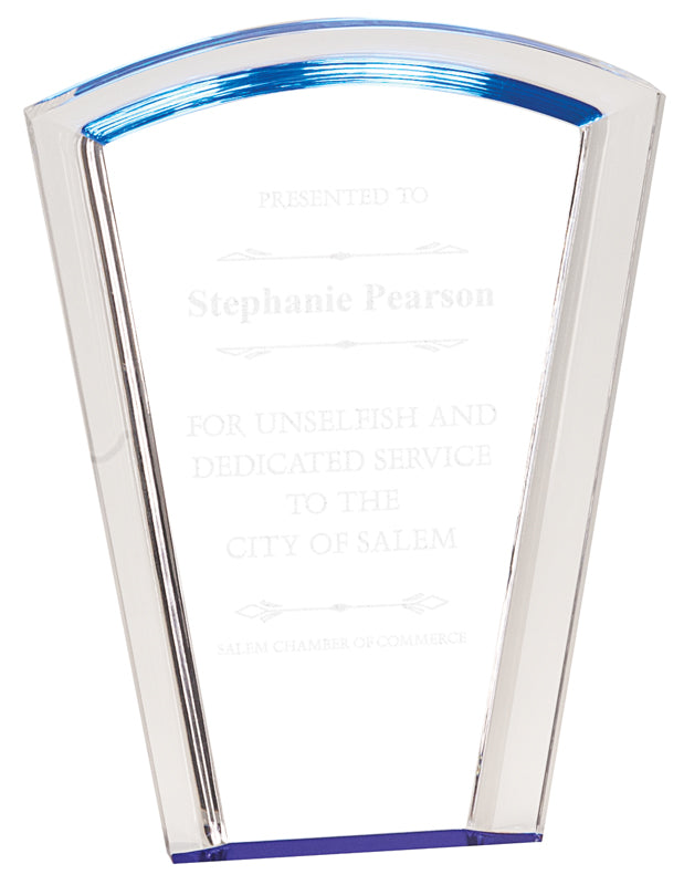 Blue Fan Halo Acrylic Award