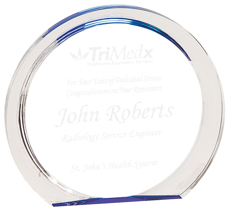 Blue Round Halo Acrylic Award