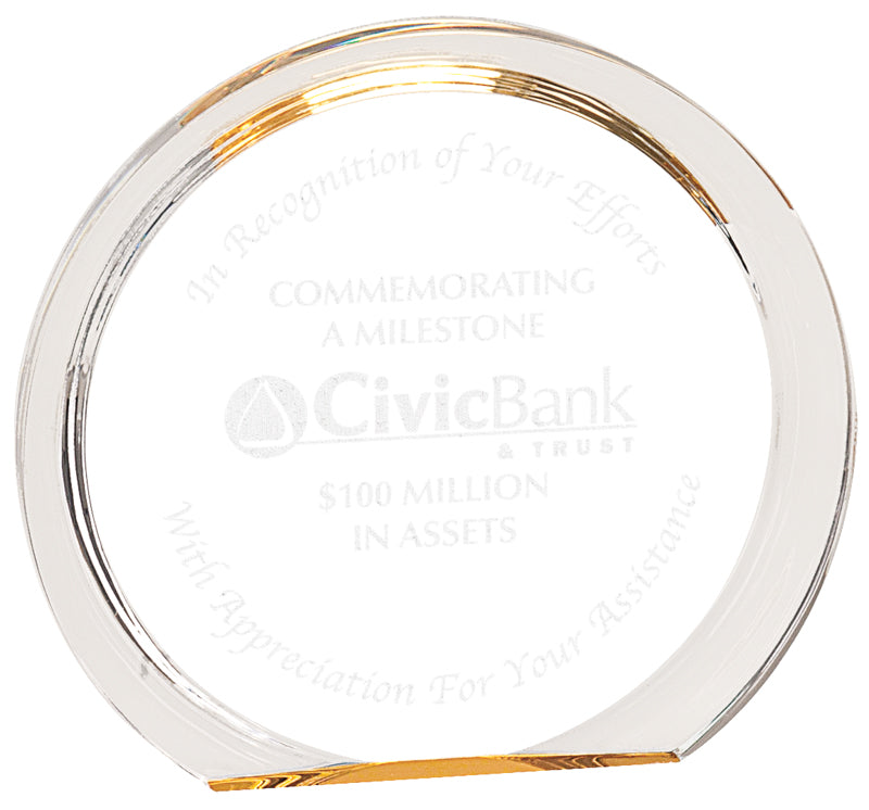 Gold Round Halo Acrylic Award