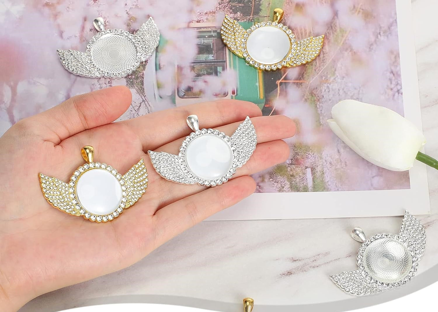 Photo Necklace - Angel Wings