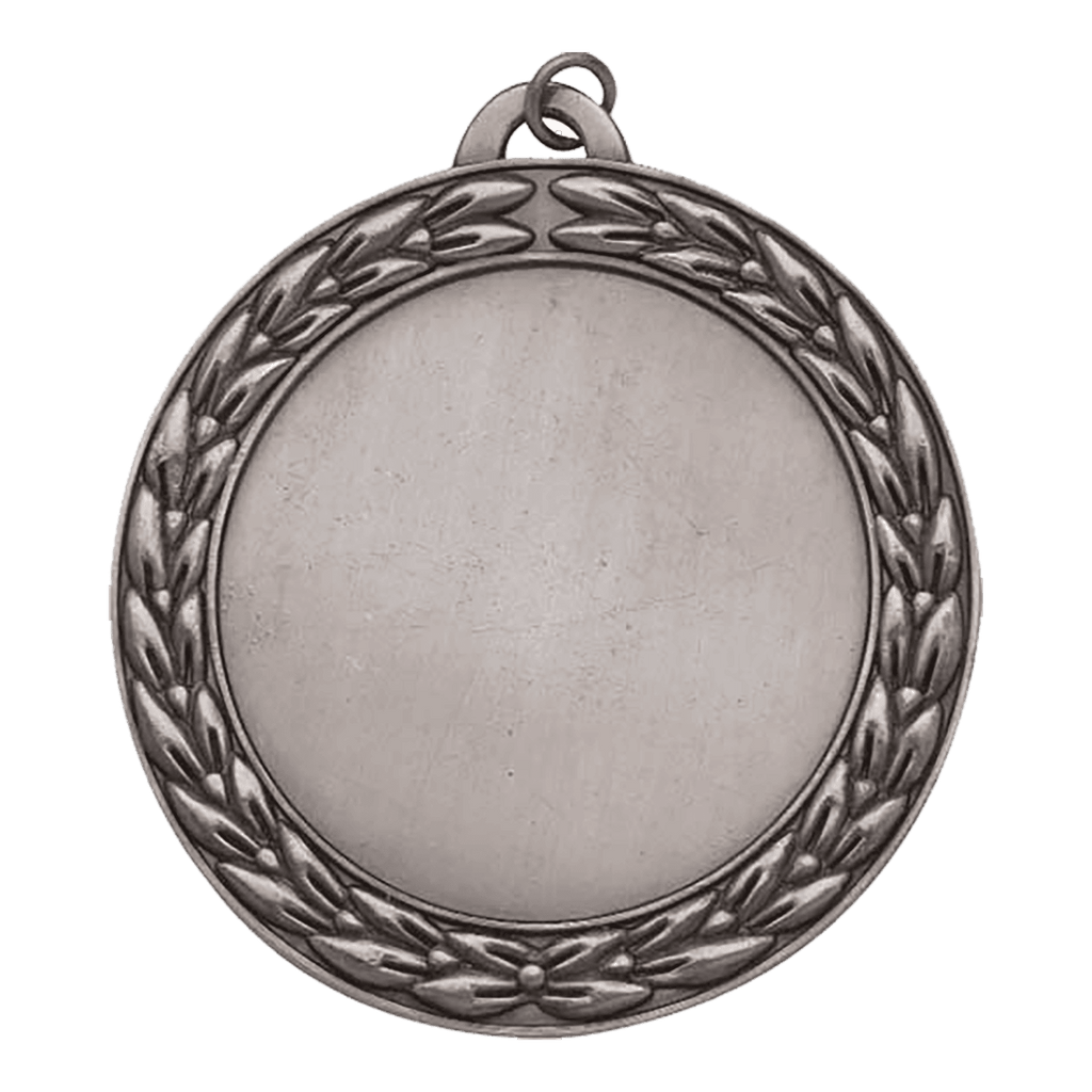 Antique Silver 2 2 3/4" Wreath 2" Insert Holder Medal