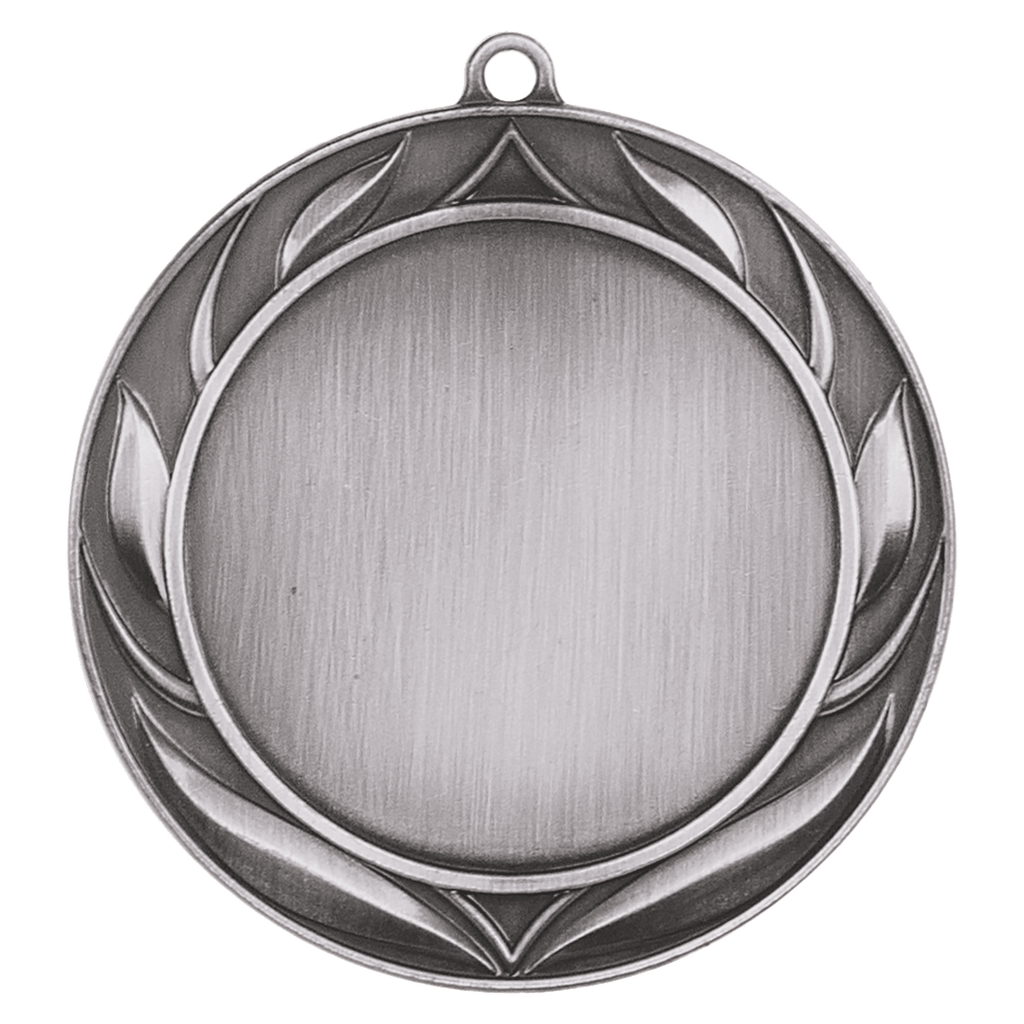 Antique Silver 2 3/4" Wreath 2" Insert Holder Medal