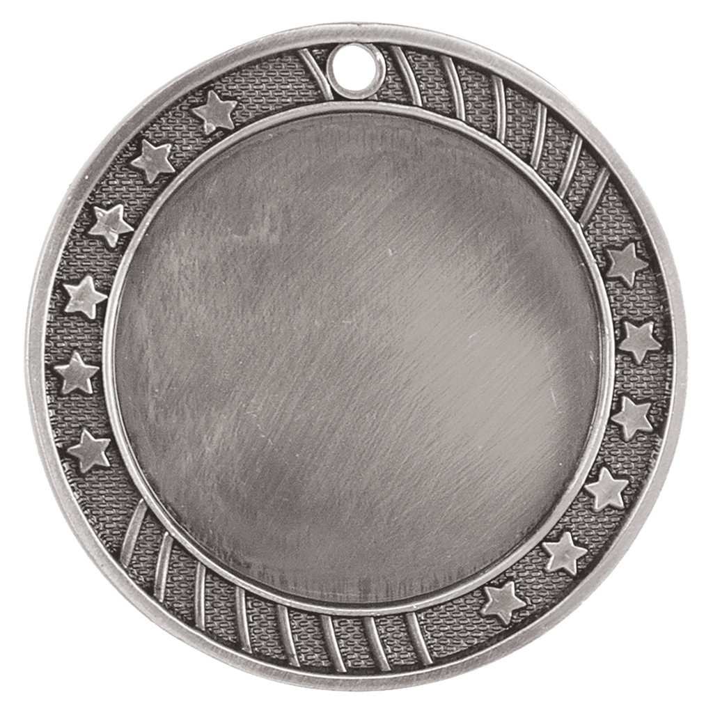 Antique Silver 2 3/4" 12-Star 2" Insert Holder Medal