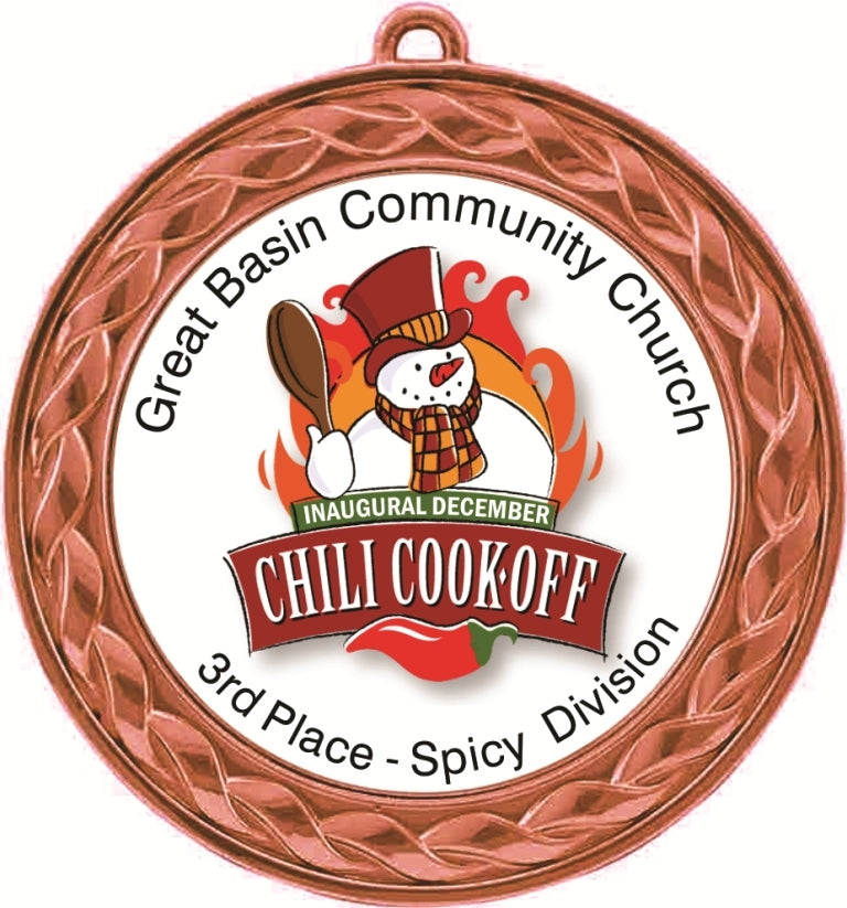  Custom Insert Medal, Bronze - your graphics and text!