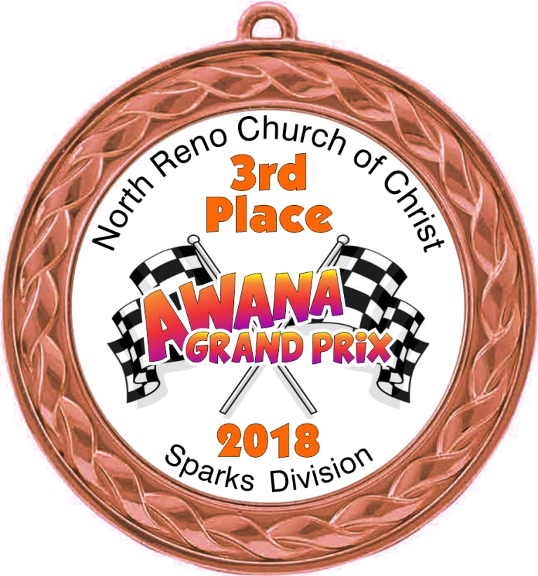  Custom Insert Medal, Bronze - your graphics and text!