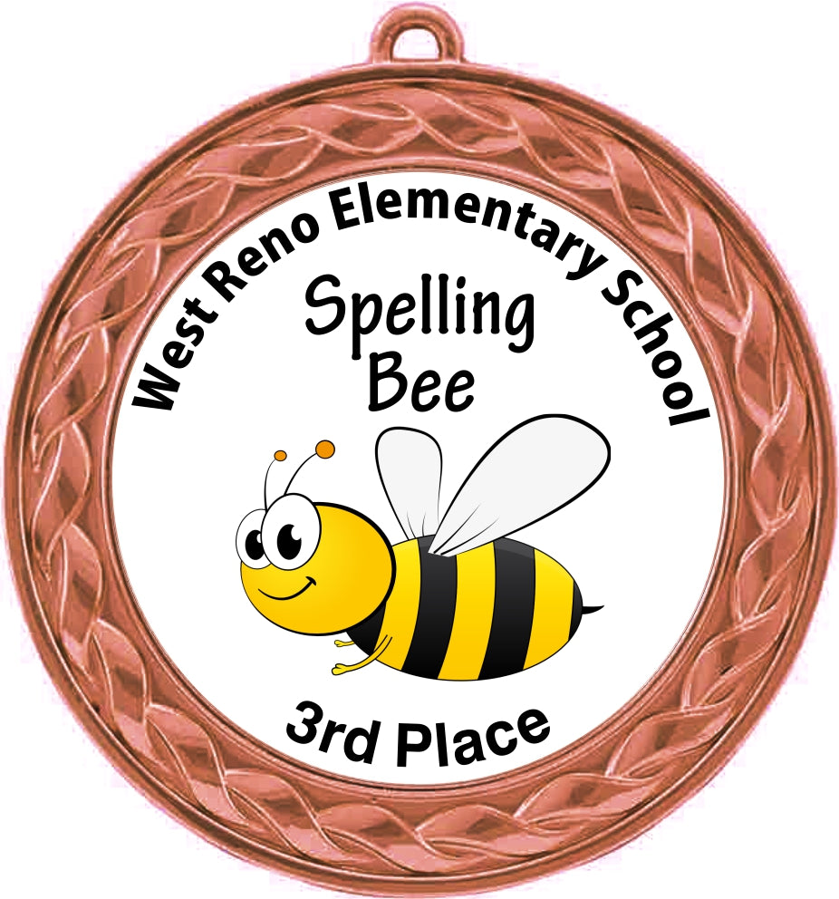 Custom Insert Medal, Bronze - your graphics and text!