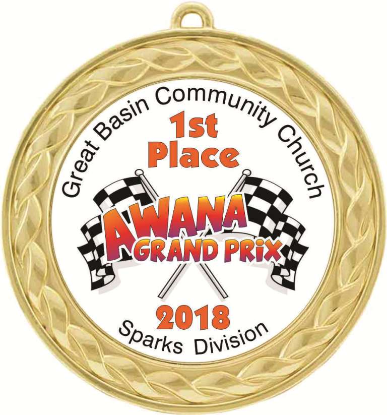  Custom Insert Medal, Gold - your graphics and text!