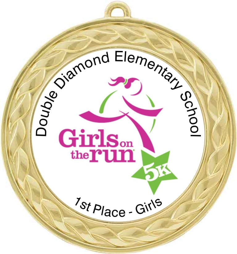  Custom Insert Medal, Gold - your graphics and text!