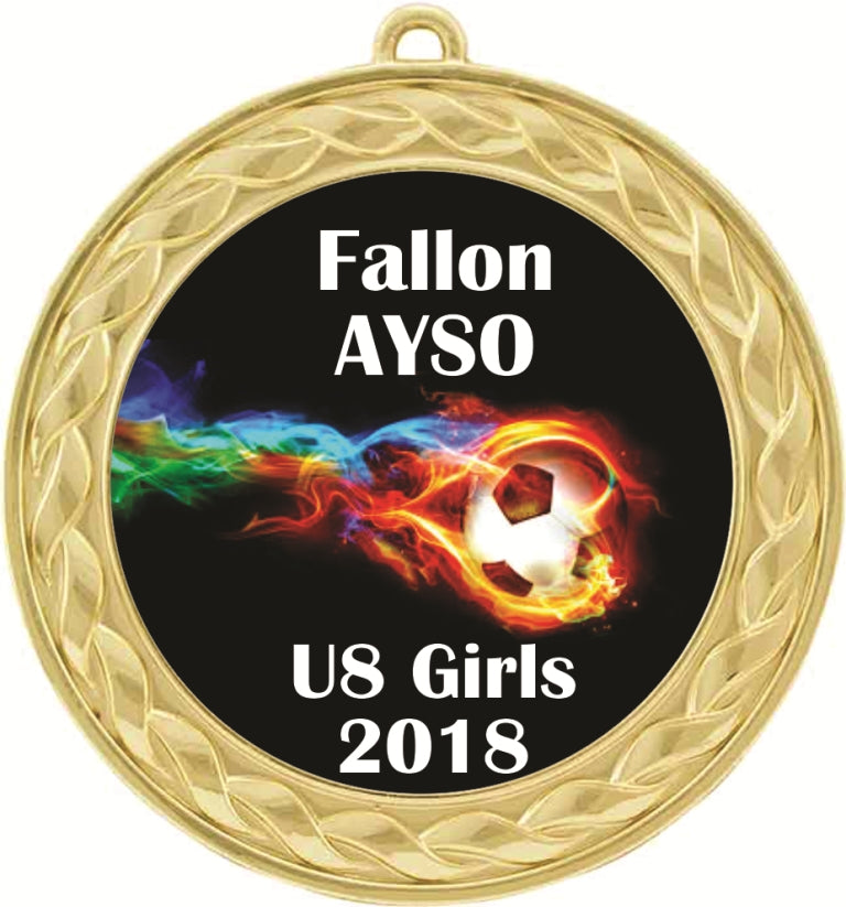  Custom Insert Medal, Gold - your graphics and text!