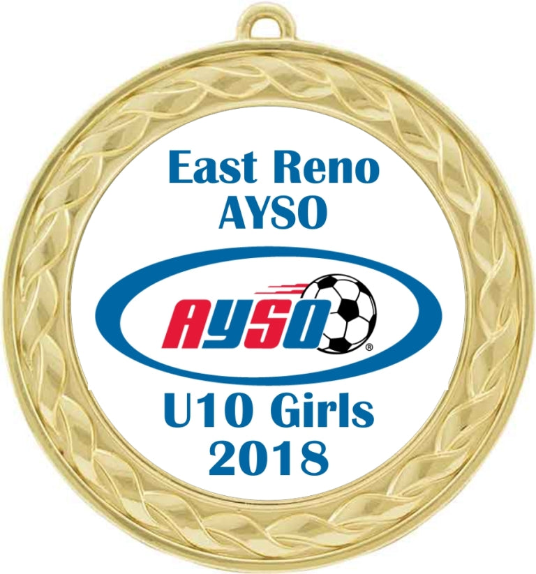  Custom Insert Medal, Gold - your graphics and text!